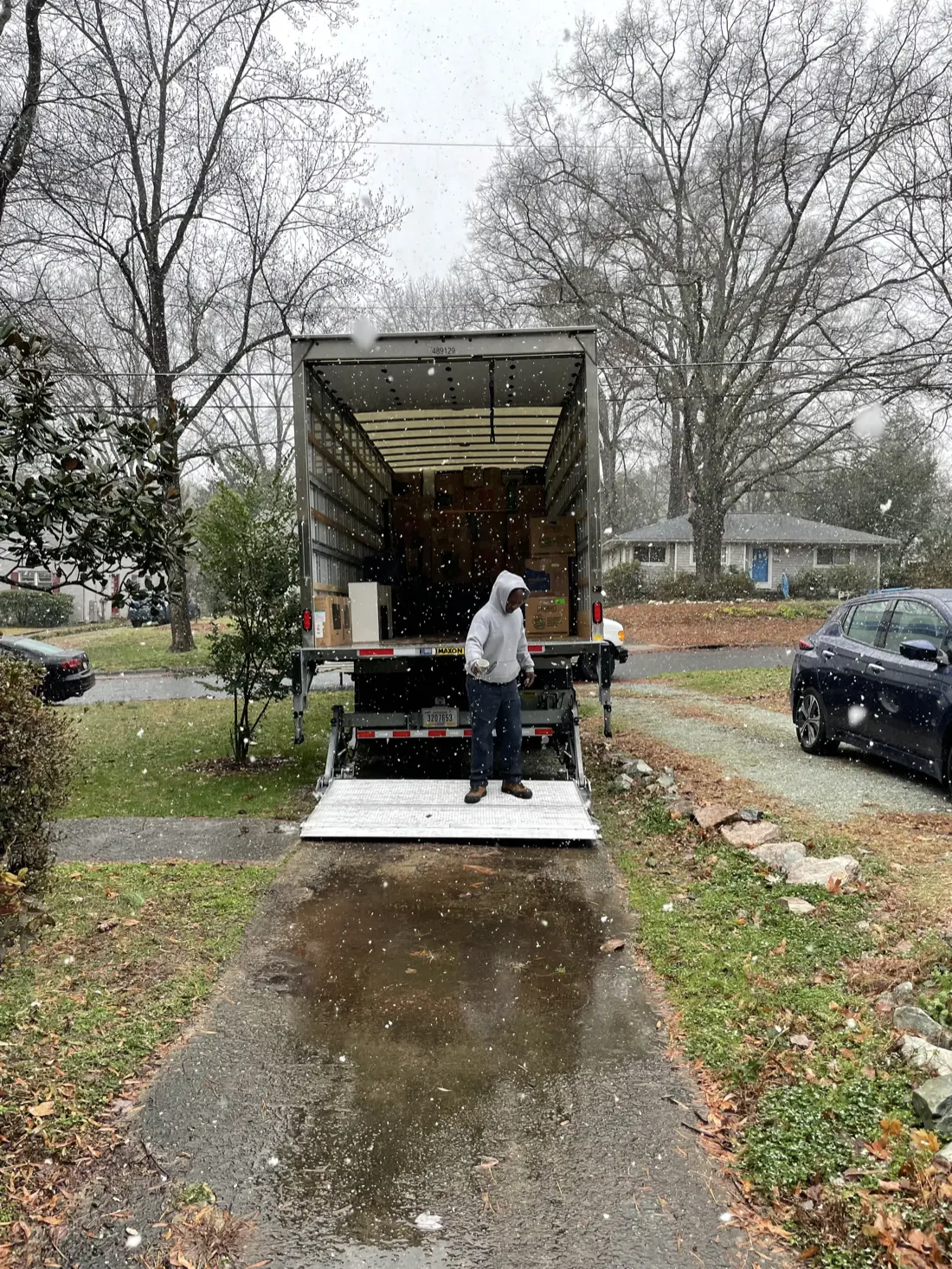 Royalty Moving branded box truck loaded on move day for a Morrisville customer
